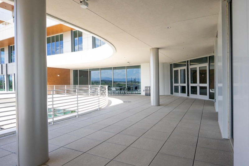 Second floor balcony with mountain views
